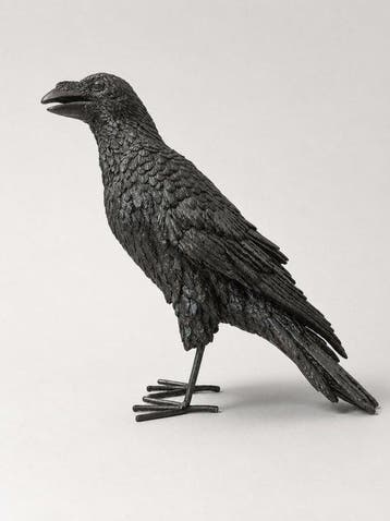 Figuur - vogel kraai - polyresin