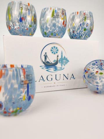 LAGUNA - Drinkservies (6) - Muranoglas - 6 GOTI ROUND