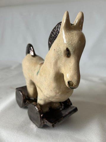 Harm Kamerlingh Onnes - sculptuur, Trek paard - 23 cm -, Antiek en Kunst