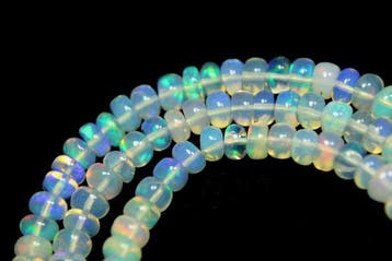 54,75 ct Natuurlijke Ethiopische opaal rondelle kralen
