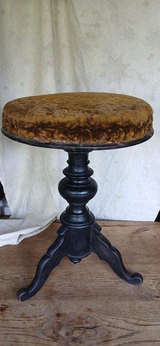 Tabouret - bois, etc. - Banquette de piano antique