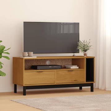 vidaXL TV-meubel FLAM 110x40x50 cm massief grenenhout, Huis en Inrichting, Verzenden, Nieuw