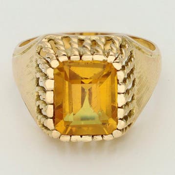 Ring - 18 karaat Geel goud Saffier