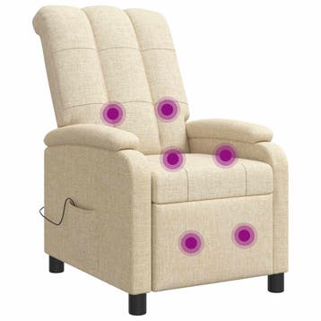 vidaXL Massage Relaxstoel Crèmekleurig Stof, Verzenden, Nieuw