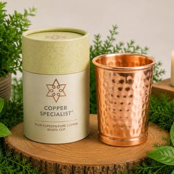 Puur koperen beker gehamerd gepolijst – 300 ml/105 g (zware, Sport en Fitness, Ophalen of Verzenden, Nieuw