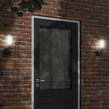 vidaXL Buitenwandlamp roestvrij staal zwart, Verzenden, Nieuw