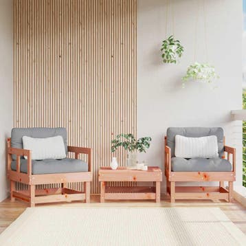 vidaXL Tuinstoelen 2 st met kussens massief douglashout, Verzenden