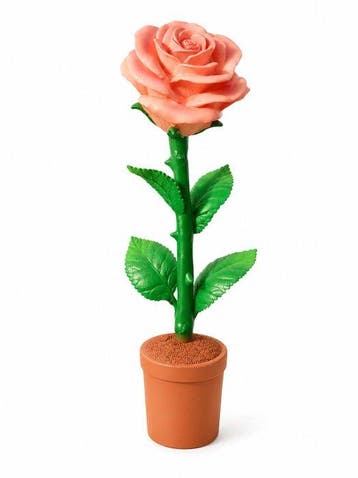 Bloempot - Porselein - 65 cm tall pink rose