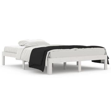 Bedframe grenen wit 135x190 | Retour deal | Sla nu toe, Huis en Inrichting, Verzenden, Wit, 190 cm of minder, Zo goed als nieuw