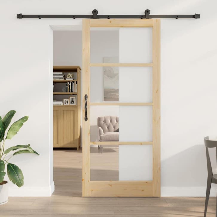 vidaXL Schuifdeur ORKDAL Naturel 93 x 211 cm, Doe-het-zelf en Bouw, Deuren en Vliegenramen, Nieuw, Verzenden