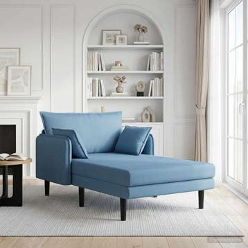vidaXL Oversized chaise longue Blauw Katoenen stof, Verzenden, Nieuw