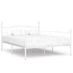 vidaXL Bedframe met lattenbodem metaal wit 200x200 cm, Verzenden