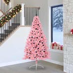 vidaXL Kunststof Voorverlichte Kerstboom met 300 LED Roze, Diversen, Kerst, Verzenden, Nieuw