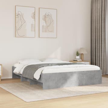 vidaXL Bedframe bewerkt hout betongrijs 150x200 cm, Verzenden, Nieuw