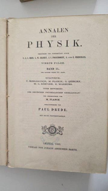 Paul Drude; mit Beiträgen von Albert Einstein und weiteren