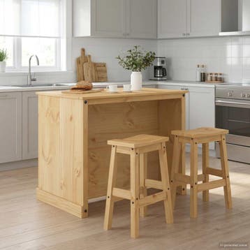 vidaXL Keuken eiland set 3 st Honingwas 112 x 77 x 91,5 cm, Huis en Inrichting, Verzenden, Nieuw