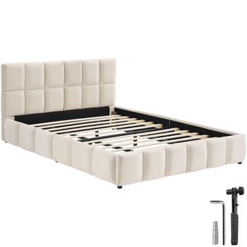 Stoffen bed Shirley met lattenbodem, draagkracht 250 kg, Verzenden, Nieuw