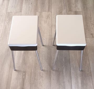 Capriolo - Kabinet - Hars - Paar vintage opbergkrukjes