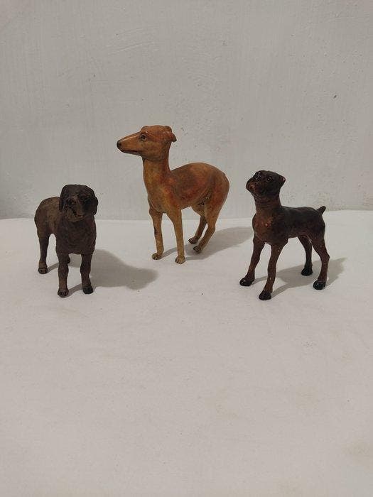 Beeldje - Presepe Napoletano - Lotto di tre Cani (3) -, Antiquités & Art, Art | Art non-occidental