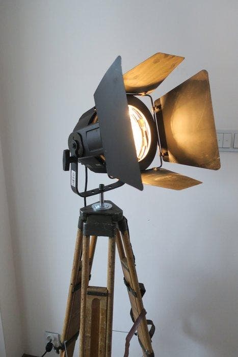 Theater Lamp - Lampadaire - Aluminium, Acier, Bois, Antiquités & Art, Curiosités & Brocante