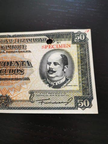 Mozambique. - 50 Escudos - 1950 - Specimen - Pick 106s (Sans, Timbres & Monnaies, Billets de banque | Europe | Billets non-euro
