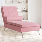 vidaXL Massage chaise longue met bolster fluweel roze, Verzenden, Nieuw
