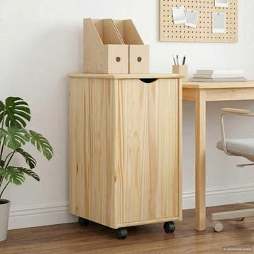 vidaXL Rollende kast Bruin 34 x 39 x 65,5 cm Massief, Huis en Inrichting, Kasten | Overige, Verzenden, Nieuw