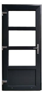 PVC Deur antraciet 3/4 glas Basic Plus B.98 x H.204., Ophalen of Verzenden, Buitendeur