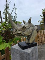 Beeld, XL Rhino Head - 44.5 cm - MGO