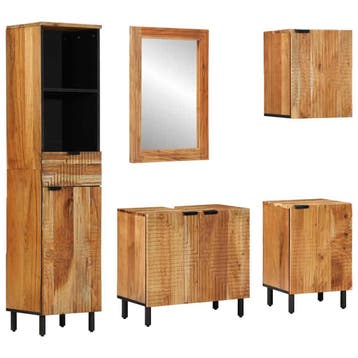 vidaXL Badkamerkast set 5 st Naturel 38 x 33 x 160 cm, Verzenden, Nieuw