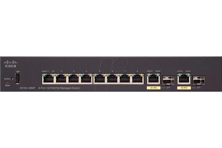 Cisco SF352-08MP Switch, Computers en Software, Netwerk switches, Zo goed als nieuw, Ophalen of Verzenden