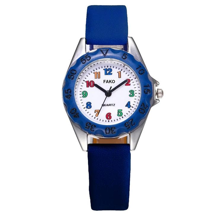 Fako - Kinderhorloge - Regenboog - Ø 32mm - Donkerblauw, Bijoux, Sacs & Beauté, Montres | Enfants, Envoi