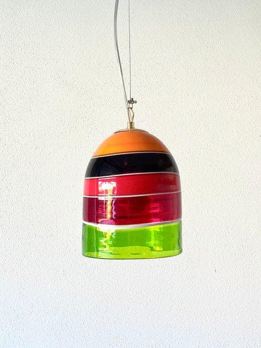 MURANO DESIGN - Lustre - Rayures multicolores - Verre de, Antiquités & Art, Antiquités | Éclairage
