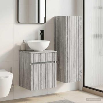 vidaXL Badkamermeubel Set 2 st Grijs Sonoma 33 x 34,5 x 100, Maison & Meubles, Tables | Coiffeuses, Verzenden
