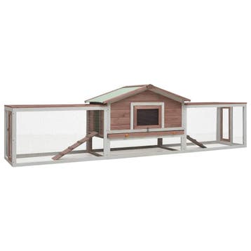 vidaXL Konijnenhok 310x70x87 cm massief grenen- en vurenhout, Verzenden