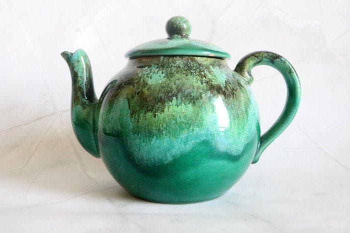 Jacques Lacheny - Theepot - Emaille, Antiquités & Art, Antiquités | Verre & Cristal