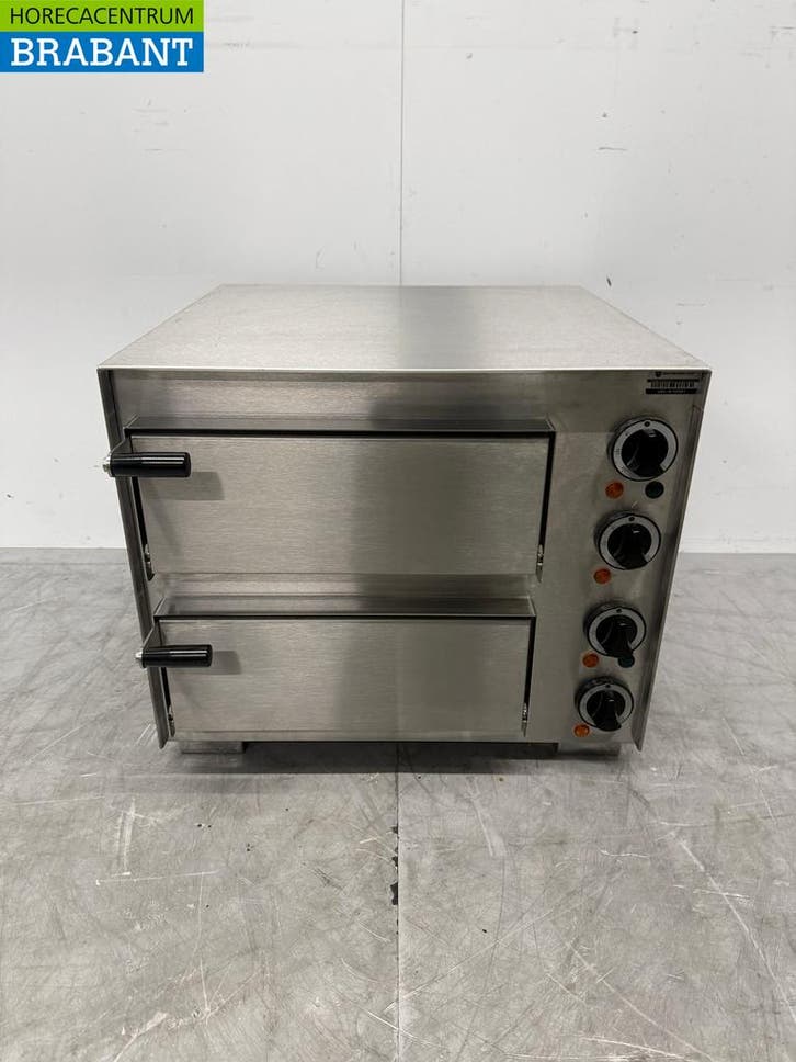 RVS Ascobloc Dubbele Pizzaoven 2 x 35 cm Steen 230V Horeca, Articles professionnels, Horeca | Équipement de cuisine, Enlèvement ou Envoi
