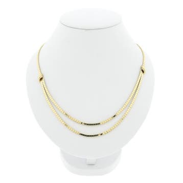 Gouden omega schakelcollier (Ketting), Ophalen of Verzenden, Gebruikt, Overige kleuren, Goud