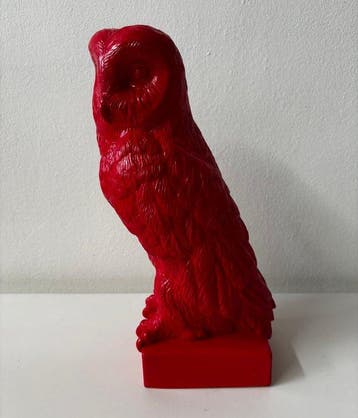 Ottmar Hörl (1950) - Eule (rot), Antiquités & Art