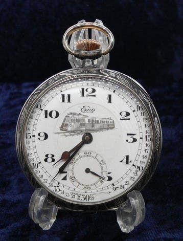 Emo RailRoad - Silver Pocket watch 56mm - 1900-1949