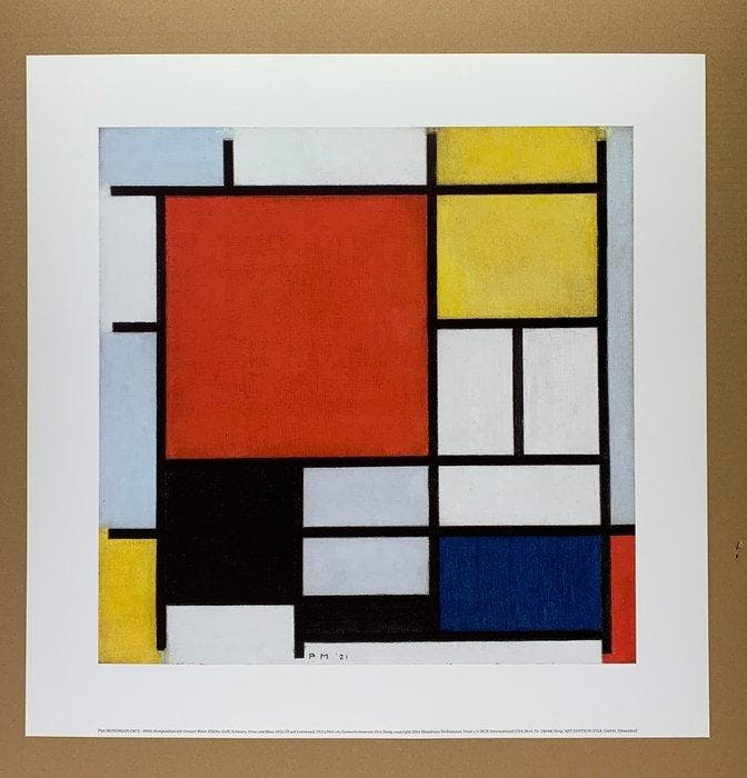 Piet Mondrian (after) - Composition yellow, black, gray,, Antiquités & Art, Antiquités | Meubles | Chaises & Canapés