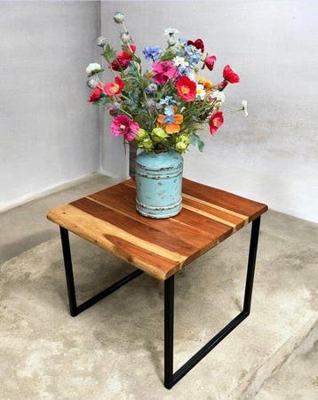 Industrieel / Brutalistische - Bijzettafel - Massief Acacia