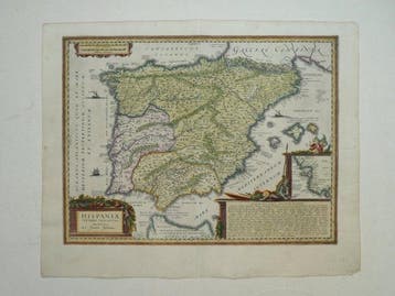 Espagne - Portugal; Johannes Janssonius - Hispaniae veteris, Livres, Atlas & Cartes géographiques
