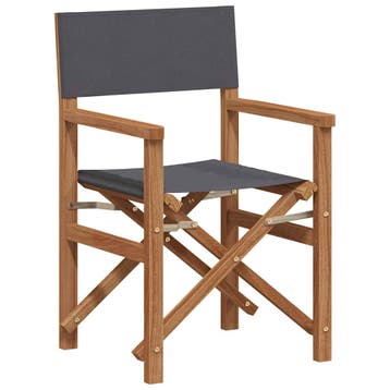 vidaXL Eetkamerstoel Grijs 56 x 54 x 87 cm Massief Teakhout, Tuin en Terras, Tuinstoelen, Verzenden, Nieuw