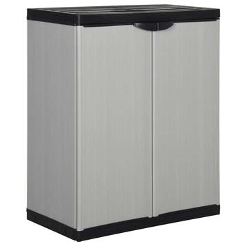 vidaXL Tuinkast met 1 schap 68x40x85 cm grijs en zwart, Verzenden