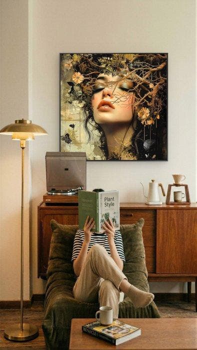 PLM-Art - Golden Forest Woman, Antiquités & Art, Art | Objets design