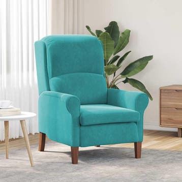 vidaXL Fauteuil Turquoise Fluweel, Huis en Inrichting, Verzenden, Nieuw