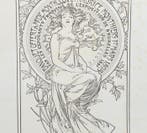 Alphonse Mucha (1860-1939) - Menu poster, Antiquités & Art