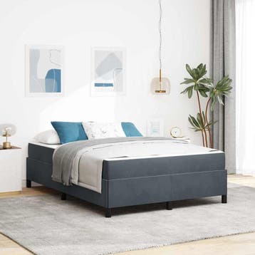 vidaXL Bedframe Donkergrijs 140 x 190 cm Stof, Verzenden, Nieuw