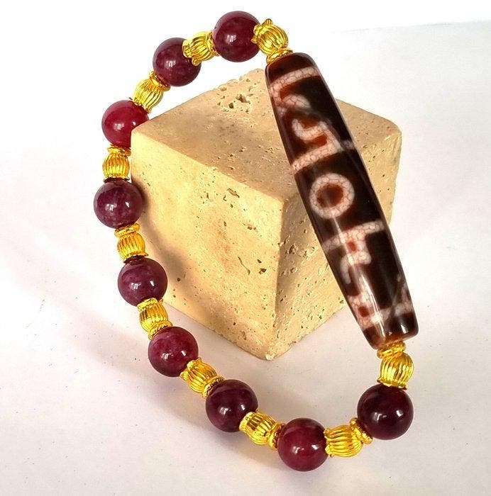 Armband – Zuiverheid en ontwaken - dZi - Dharma Hat » met 3, Antiek en Kunst, Antiek | Boeken en Manuscripten
